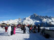Ski à Chamonix en face du Mont Blanc